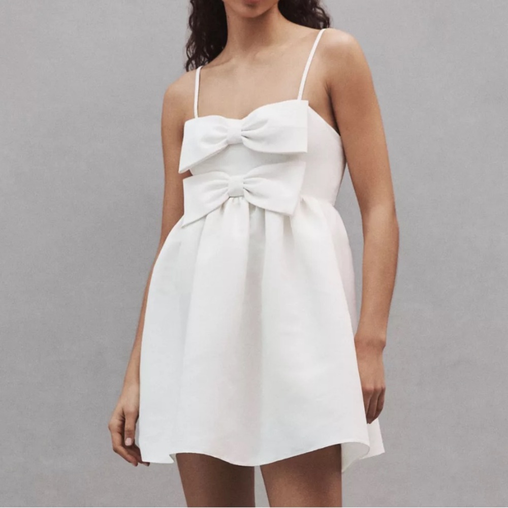 Sachin & Babi Sloane Taffeta Double-Bow Pleated Mini Dress
